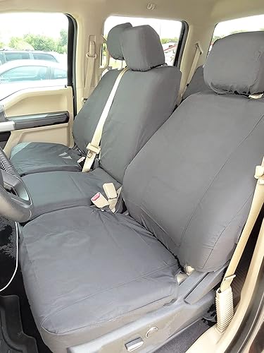 Durafit Seat Covers Compatible con el juego de fundas de asiento delantero y trasero Ford F150-F550 2019-2022 | Fundas de asiento de coche de tela