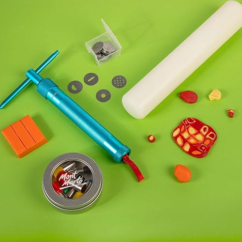 Miniatura 7 de Mont Marte Extrusora de arcilla polimérica Signature 22pc, herramienta extrusora para proyectos de arcilla polimérica, joyas de bricolaje,