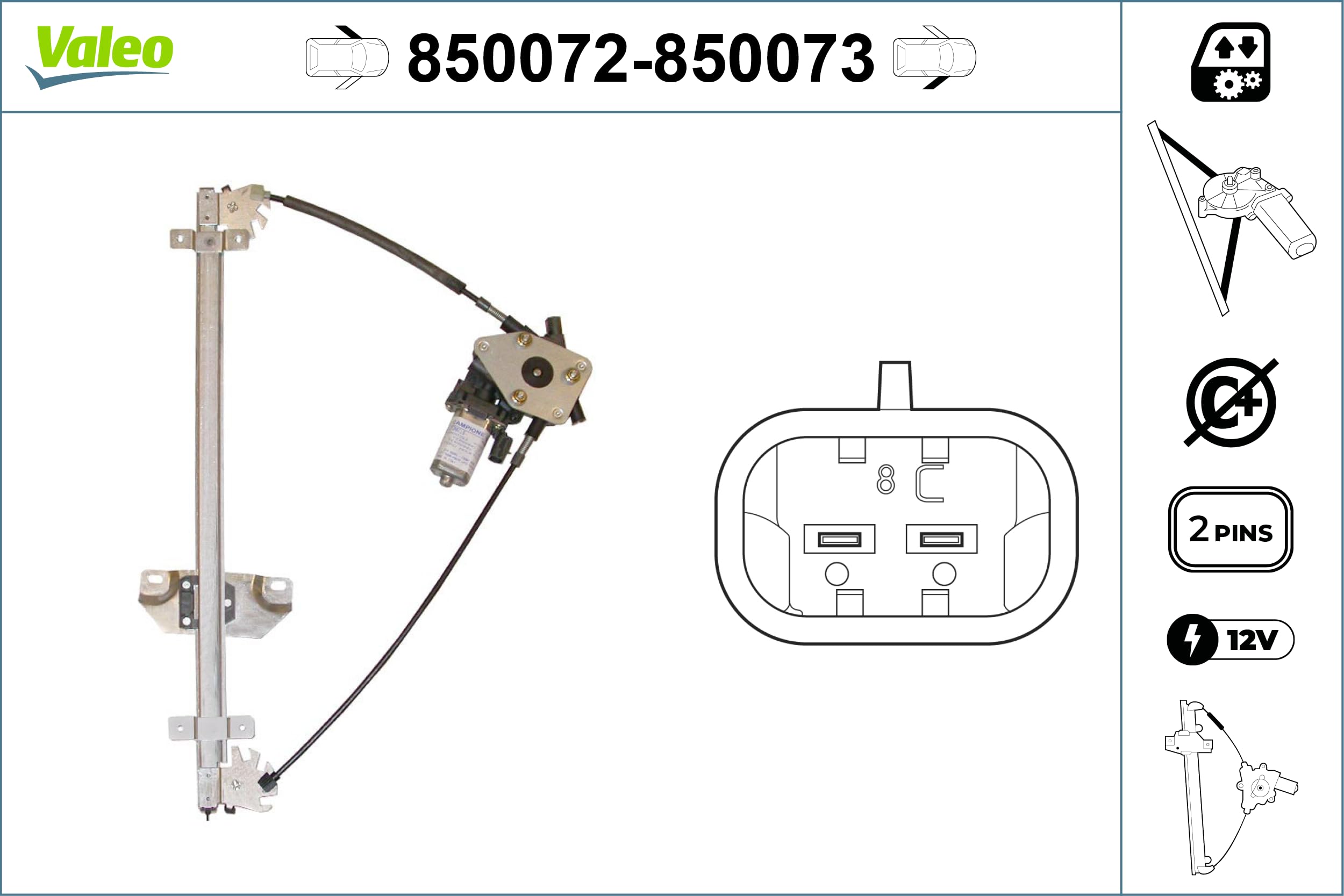 Valeo Elevalunas Delantero Izquierdo 850072