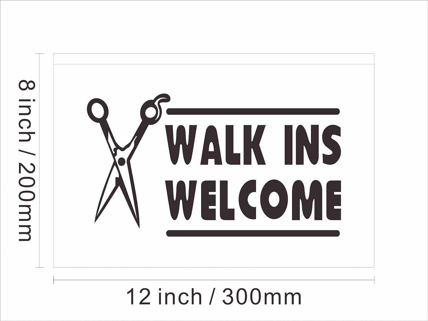 160021 Walk INS Welcome Beauty Haircut Barber Salon Shop Open Display LED Light Neon Sign (12" X 8", Purple)