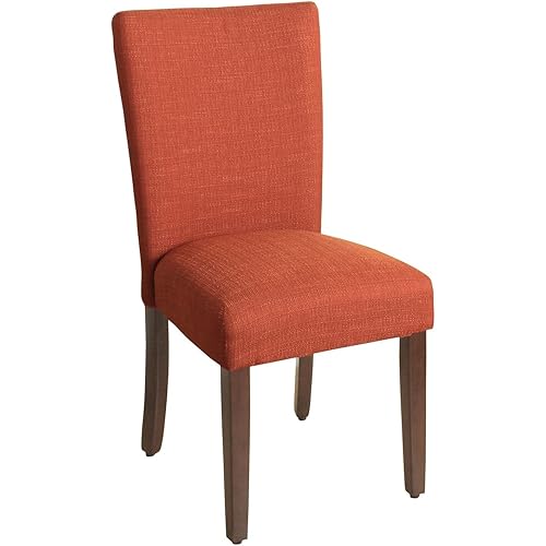 HomePop Parsons Classic Upholstered Accent Dining Chair, Single Pack, Orange