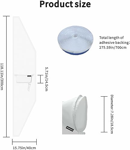 Miniatura 2 de Kit de sellado de ventana de CA portátil de 118 pulgadas118.1 in - Sello de ventana de aire acondicionado para ventana de aire acondicionado y