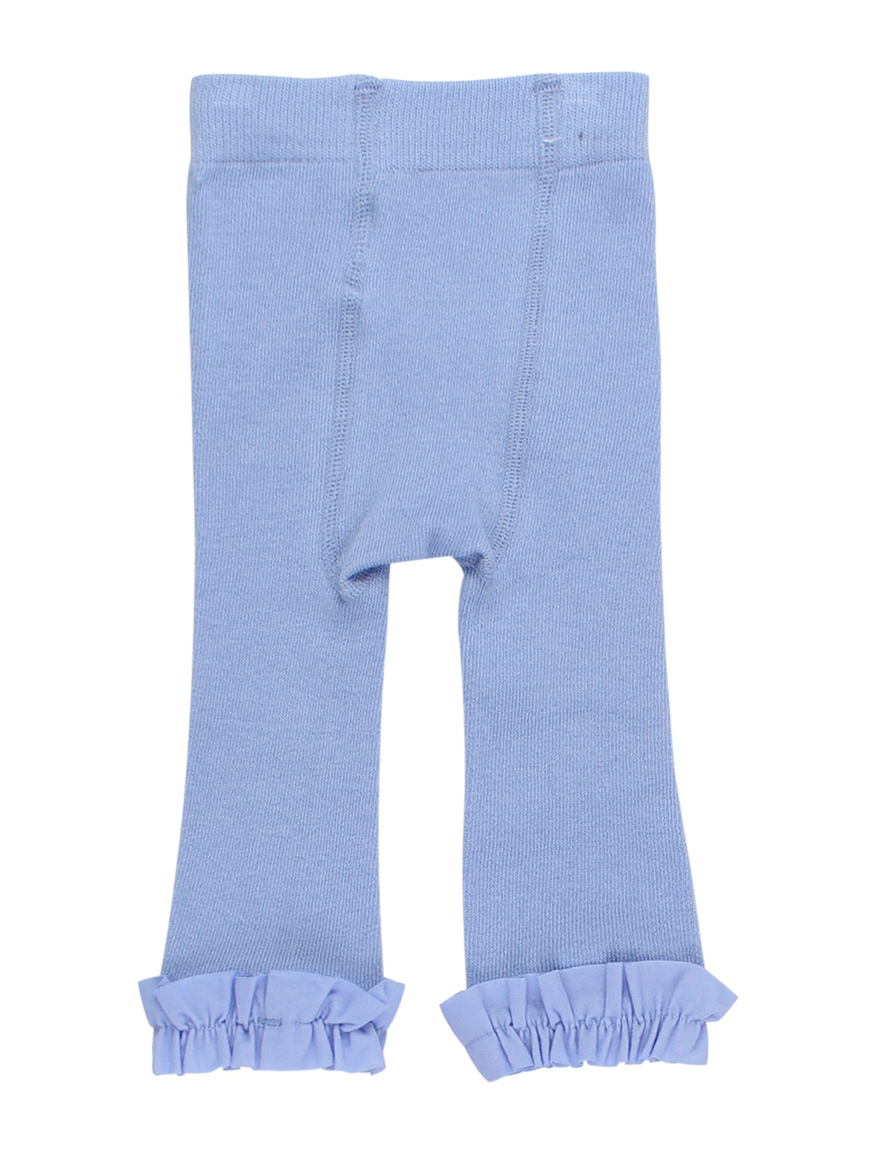 RuffleButts Baby/Toddler Girls Footless Ruffled Tights - Periwinkle Blue, 12-24m