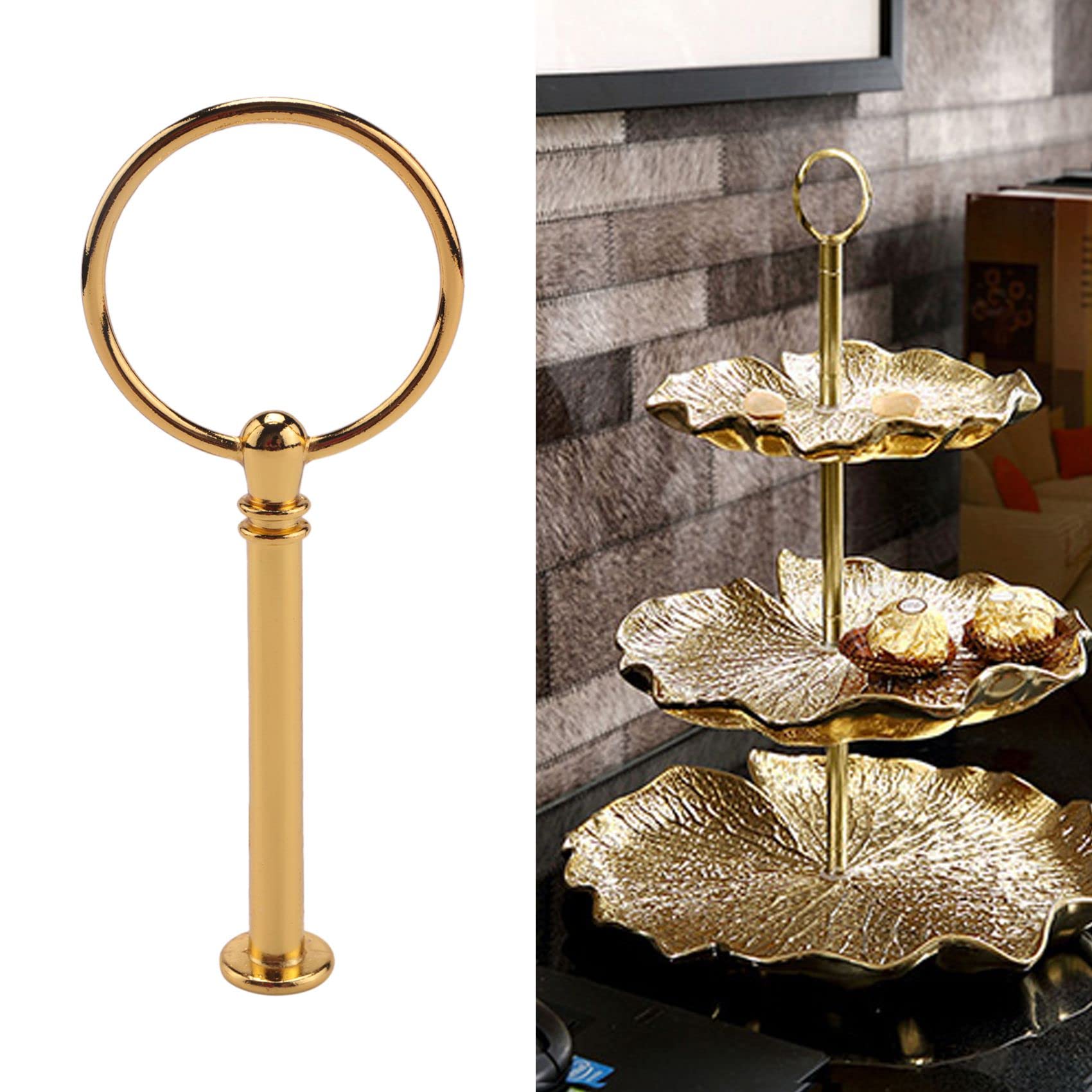 Clickinline 5 Wedding Metal Gold 3 Tier Cake Stand Center Handle Rods Fittings Kit - Image 2
