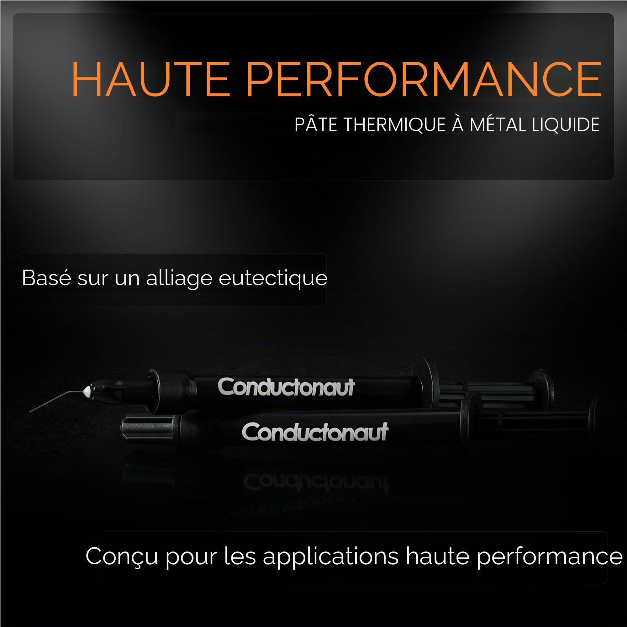 Thermal Grizzly - Conductonaut - Pâte conductrice thermique en aluminium en métal liquide Ne convient pas Grands systèmes de refroidissement Métal liquide pour refroidir le CPU, le GPU (5 Gramm) TG-C-005-R Noir
