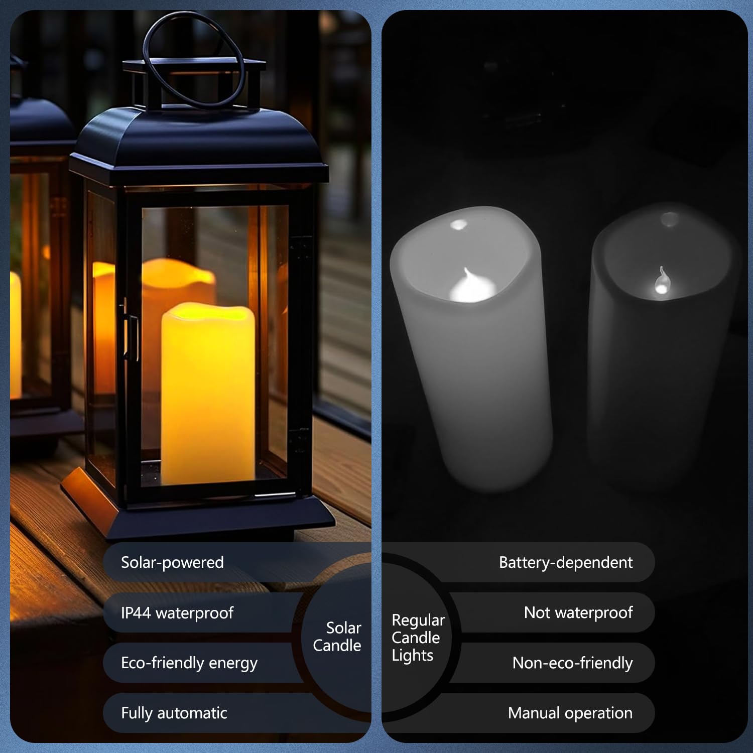 Impermeable Velas Solares, Luz de con Velas sin llama con Energía Solar Parpadeante, Exterior para Navidad, Decoración del día de San Valentín, de Fiesta, Cumpleaños, Bodas, US 4 piezas