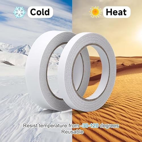 Miniatura 4 de OOTDAY Cinta adhesiva de doble cara, cinta de tela adhesiva, sin coser ni planchar, 22 yardas para envolver globos de regalo (2 rollos, 0.51 pulgada)