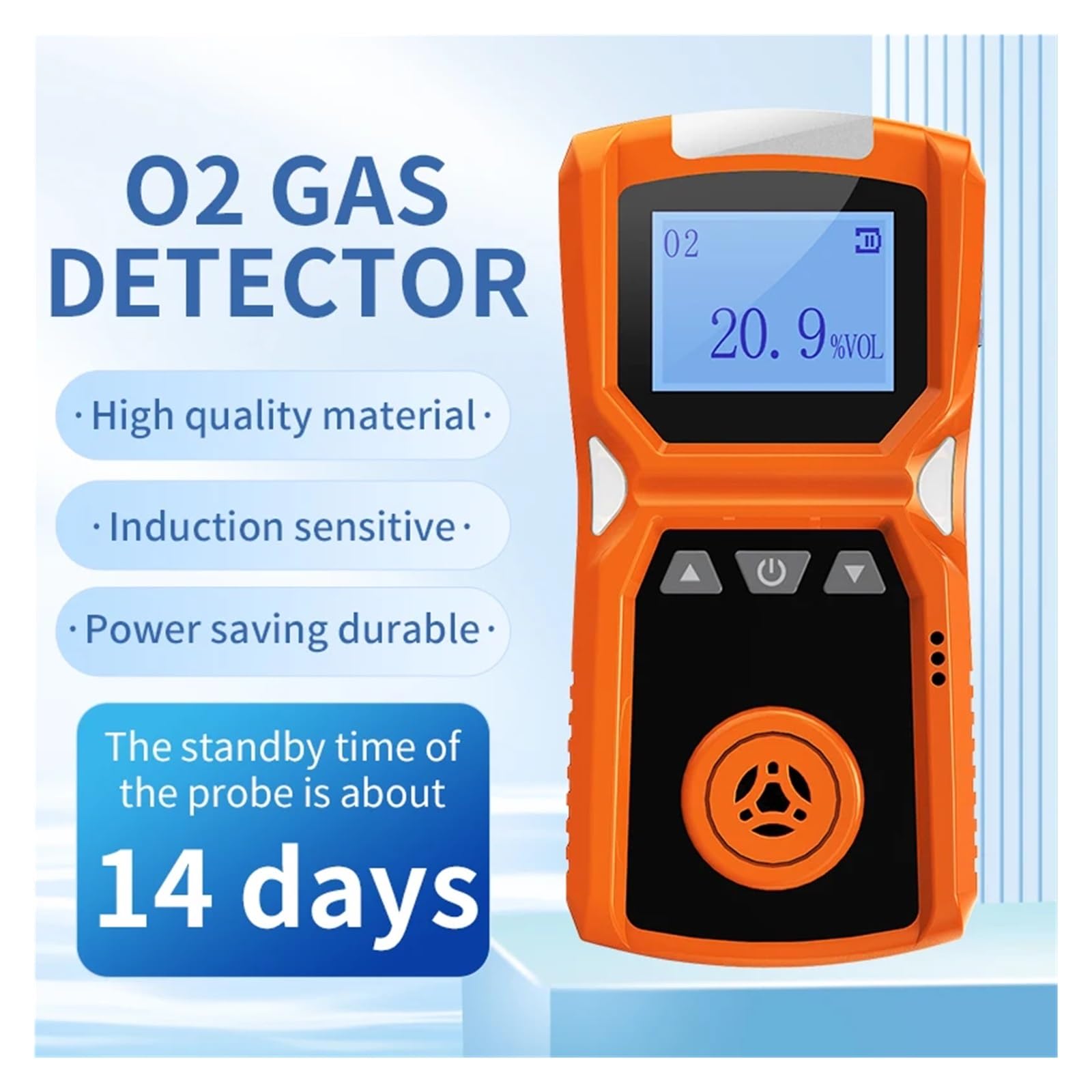ADKS-1 Rilevatore di gas ossigeno portatile Analizzatore del misuratore O2 Ossigeno nell'aria Misuratore concentrazione sensore 0-30% VOL(Oxygen Detector)