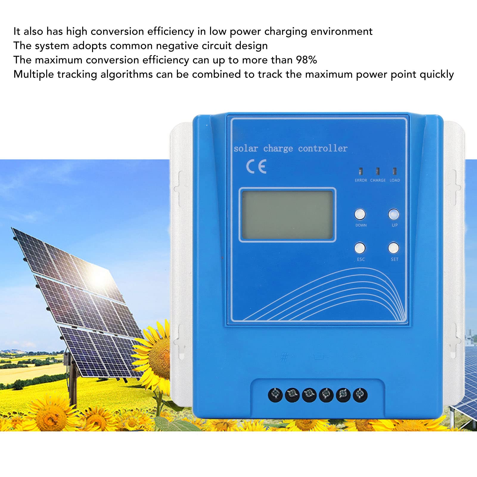 Controlador de Carga Solar MPPT 30A Aleación de Aluminio Duradera