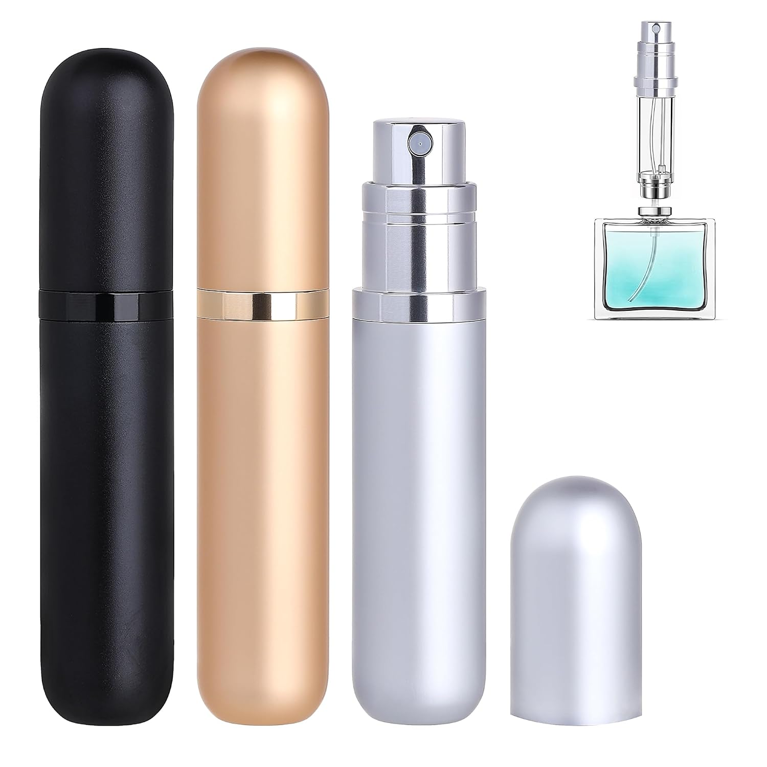 3-Pack 5ml Travel Refillable Perfume Atomizer Bottle Cologne Sprayer
