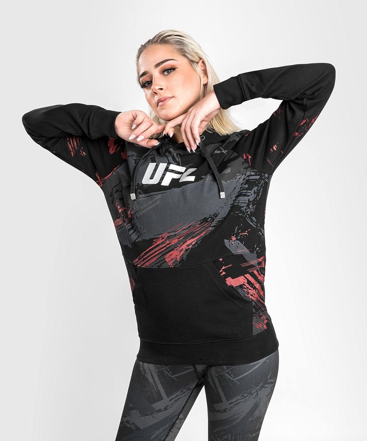 Venum womens Ufc Venum Authentic Fight Week 2.0 Hoodie - for Women - Black/Red - Image 7