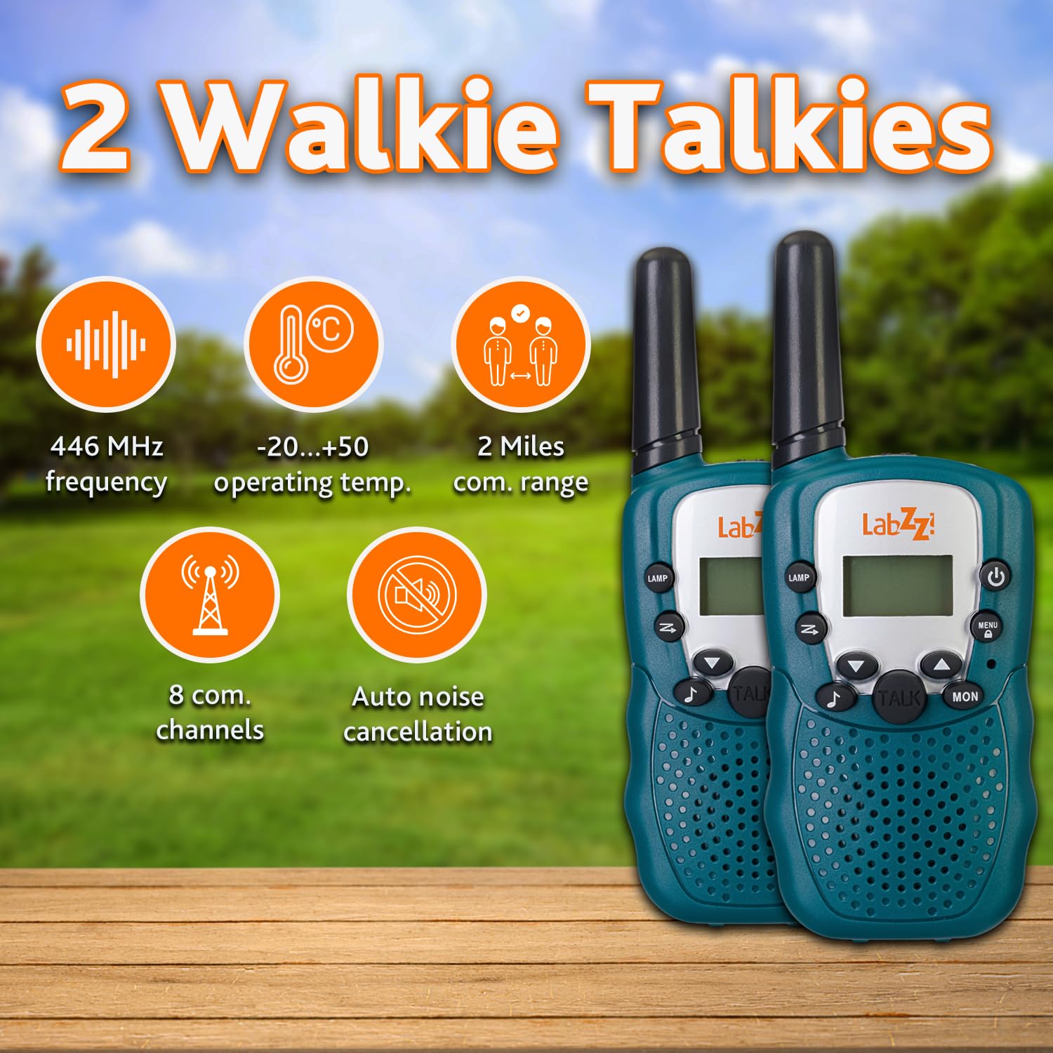 Levenhuk LabZZ WTT10 – Set con Walkie-Talkie e Binocolo per Bambini 3–12 Anni – Gioco di Ruolo per Ragazzi – Comunicazione fino a 3 km – Regalo Perfetto per Avventure all’Aperto e Campeggio, Blu