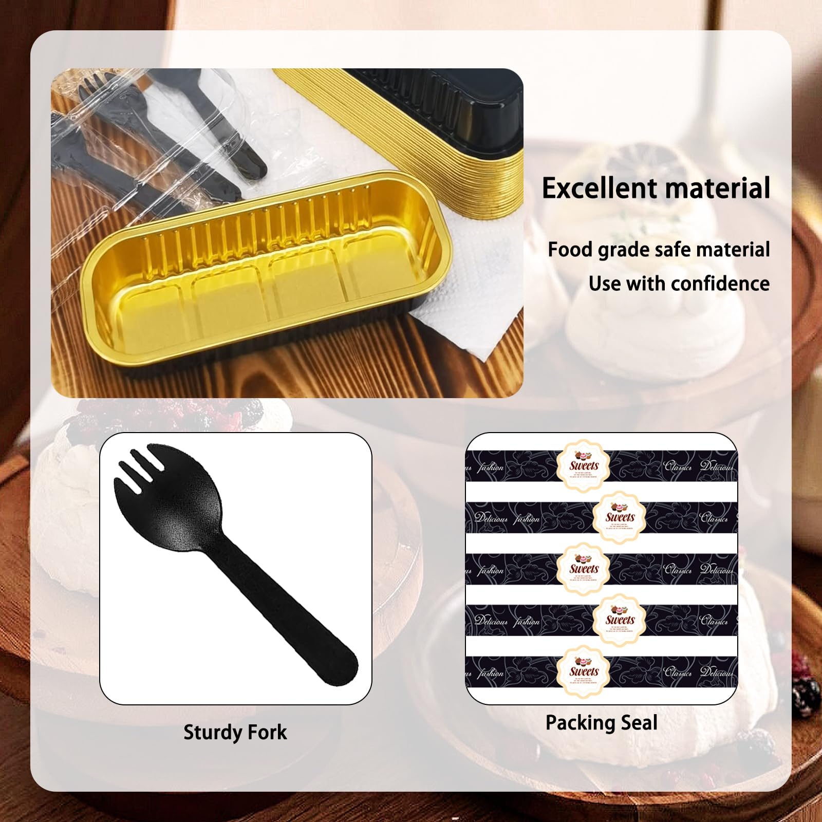 YYBD 30-Pack Mini Loaf Pan Kit - 6.8oz Aluminum Foil Baking Pans With Lids & Spoons