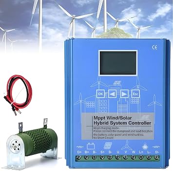 3000W/4000W/6000W/8000W/10000W/12000W Wind & Solar Hybrid System MPPT Charging Controller 12V 24V 48V with LCD Screen Off-Grid Home Wind Generator 12V-3000W