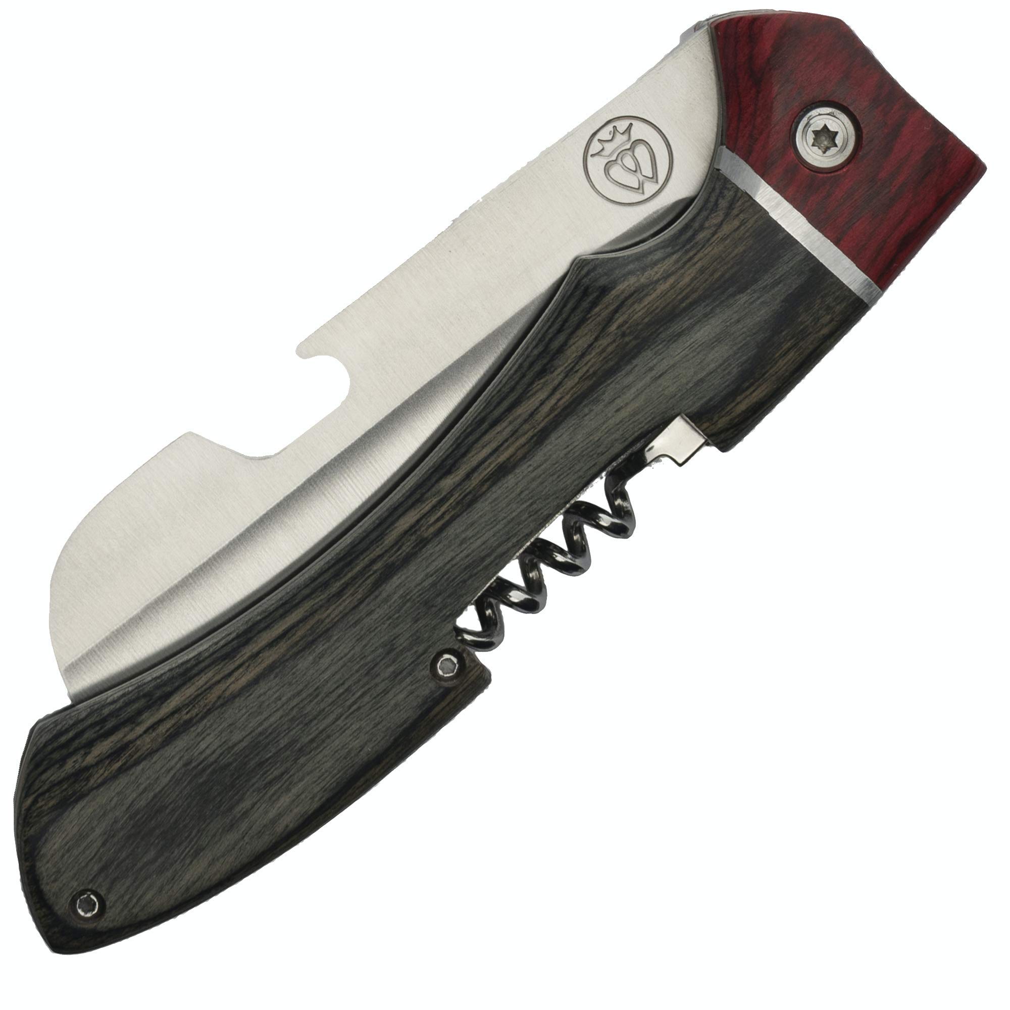 Prince of Scots Picnic Knife | Folding Knife | Premium Steel, Wine & Bottle Opener, Scalloped Edge Blade, Large Handle