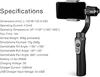 Vista 6 de EVO SHIFT Soporte de mano de 3 ejes para Smartphones iPhone y Android - Controles inteligentes de aplicaciones para panorámicas automáticas, lapso