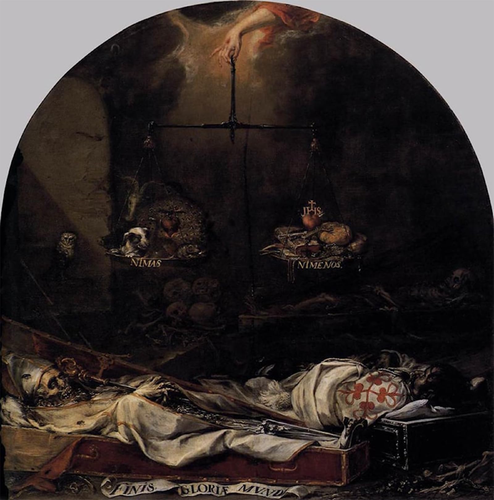 PMEFGJDPE Famous Print Artwork Premium Artwork Finis Gloriae Mundi by Juan De Valdes Leal Modern Canvas for Home Decor 60x90cm