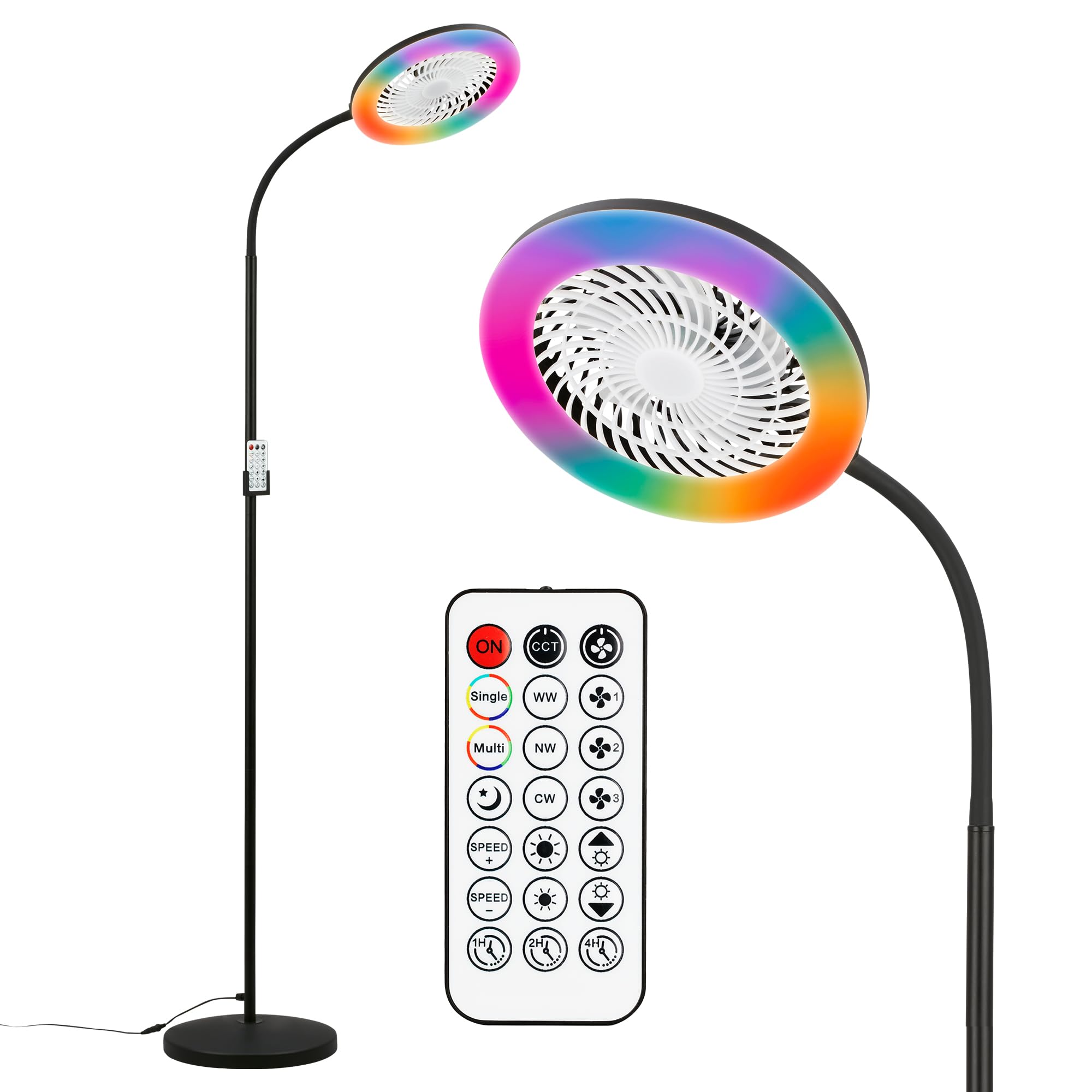 Lampe sur pied ventilateur pour un salon frais et lumineux