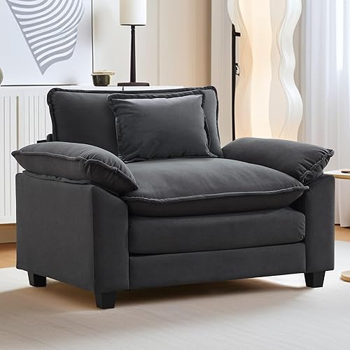 Miniatura 55 de URRED Cloud Couch - Sofá modular modular de 87 pulgadas, moderno sofá de asiento profundo en forma de L con otomana y almohadas, sofás de felpilla