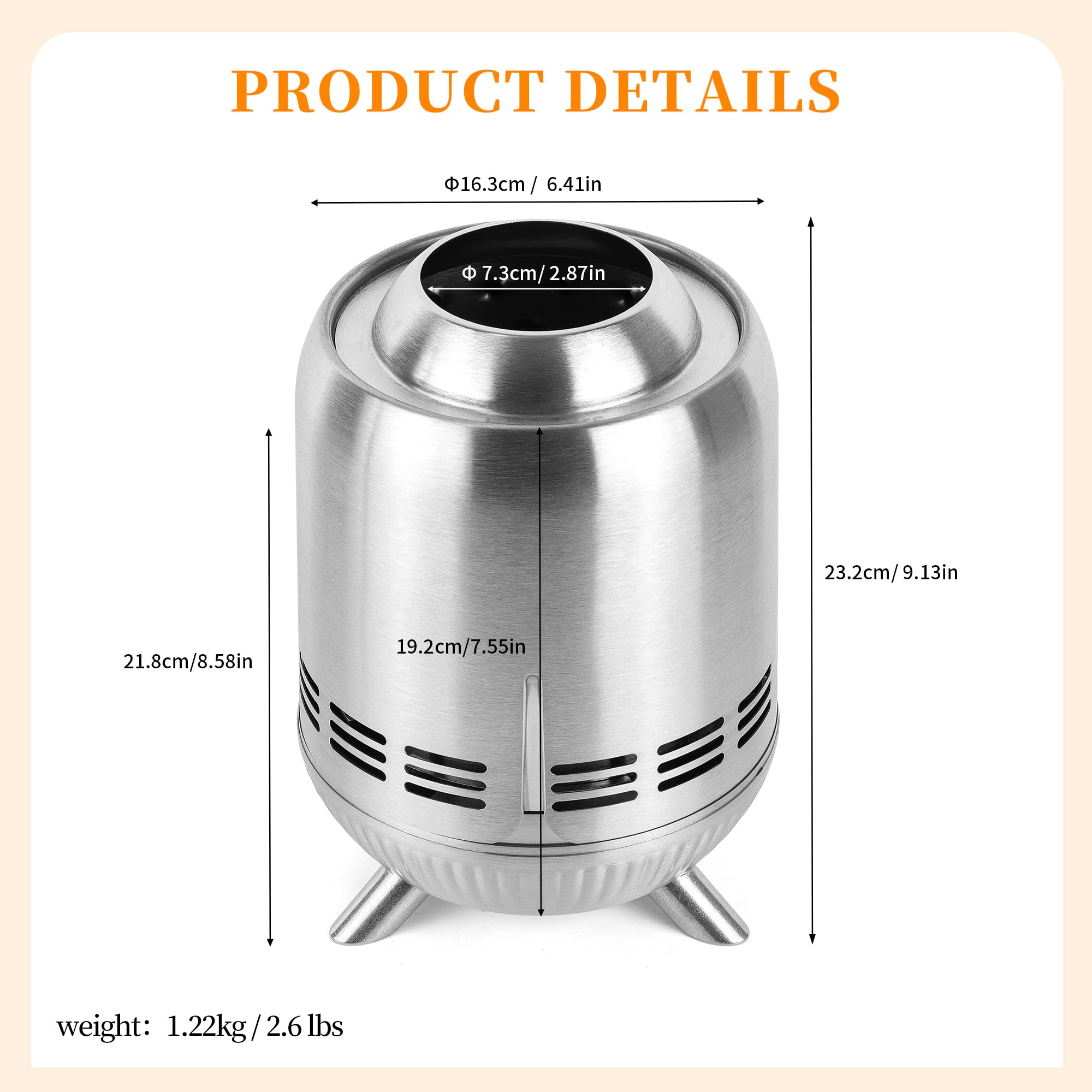 Tabletop Fire Pit, Smokeless Stainless Steel Mini Outdoor Stove - Image 3