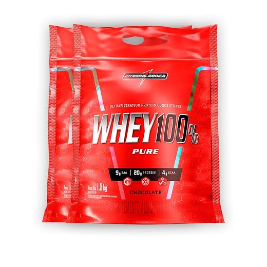 Kit 2 Whey Protein 100% Puro Integral Medica Chocolate 1.8Kg