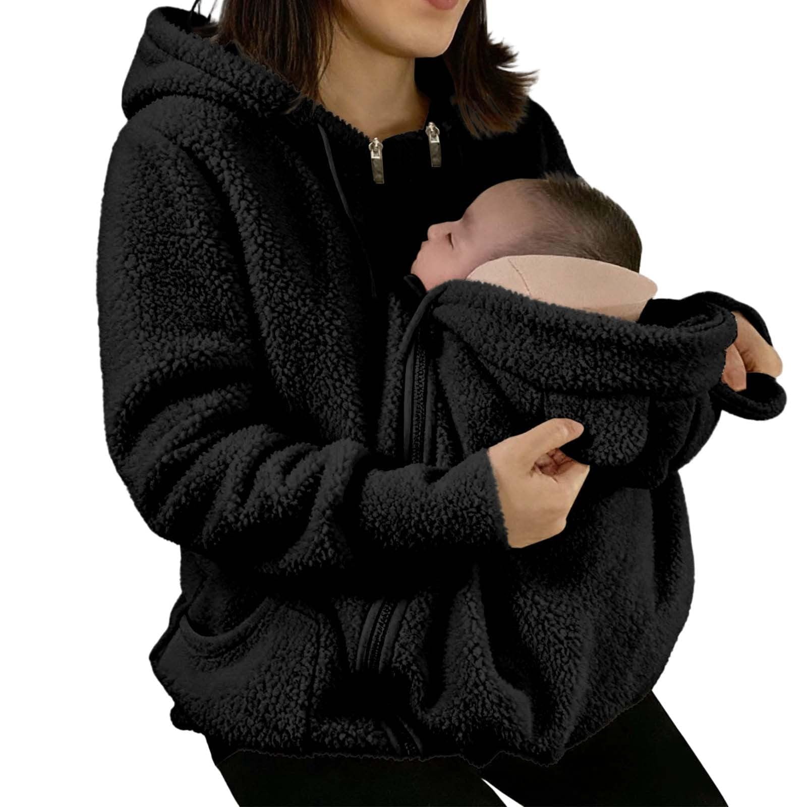 Tragejacke Teddyfleece Umstandsjacke Trageeinsatz Jacke Warm Flauschig