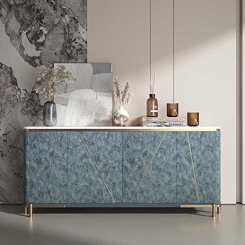 Miniatura 9 de Papel de contacto de mármol azul marino mate de 15.74 x 196 pulgadas para encimeras, papel tapiz de mármol autoadhesivo impermeable para dormitorio,