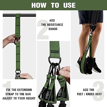 KUTIZE Pull Up Assistance Bands, Pull Up Bar Resistance Bands, Pull Up Bands for Enhanced Strength Training, Muscle Training, 3 Heavy-Duty Adjustable Pull Up Assist Strap & Comfortable Foot Strap