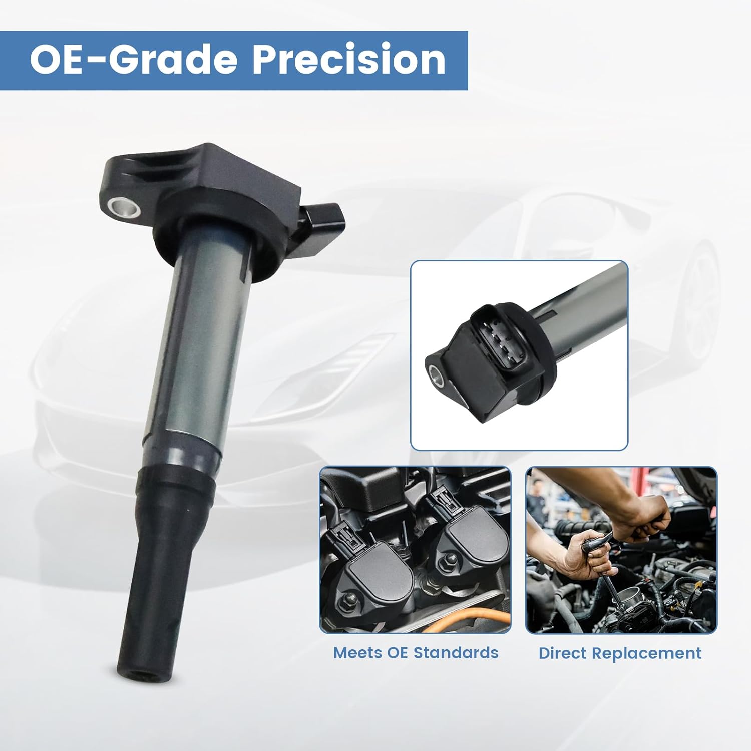 UF487 Ignition Coils and Iridium Spark Plugs Fit for 2006-2021 Lexus ES300h IS250 NX300h, 2009-2019 Toyota Camry Avalon Highlander RAV4 Sienna Venza, 2011-2016 Scion tC, Replace for 9091902255