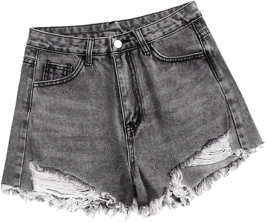 Jeans Shorts Ripped Raw 