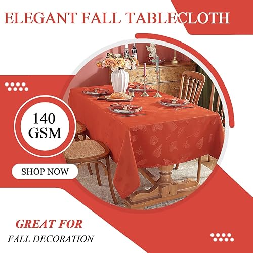 Miniatura 4 de SASTYBALE Servilletas de tela lavables de tela jacquard con patrones de hojas de otoño, juego de 4 servilletas para vacaciones de cosecha de Acción