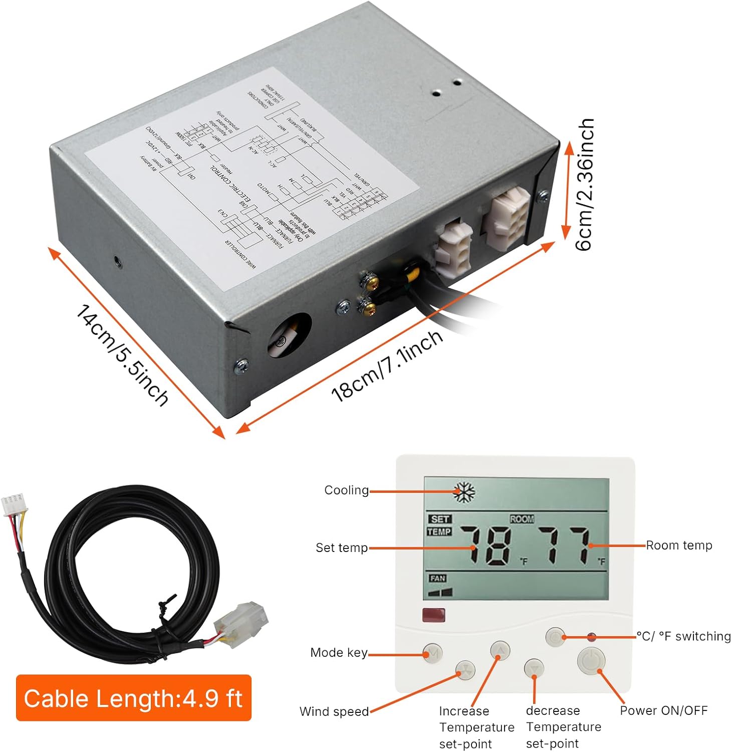 3109226.005 Suitable for Dometic RV air Conditioners Electronic Control Kit 3312020.000 RV Thermostat Multi-Zone Kit Replacement