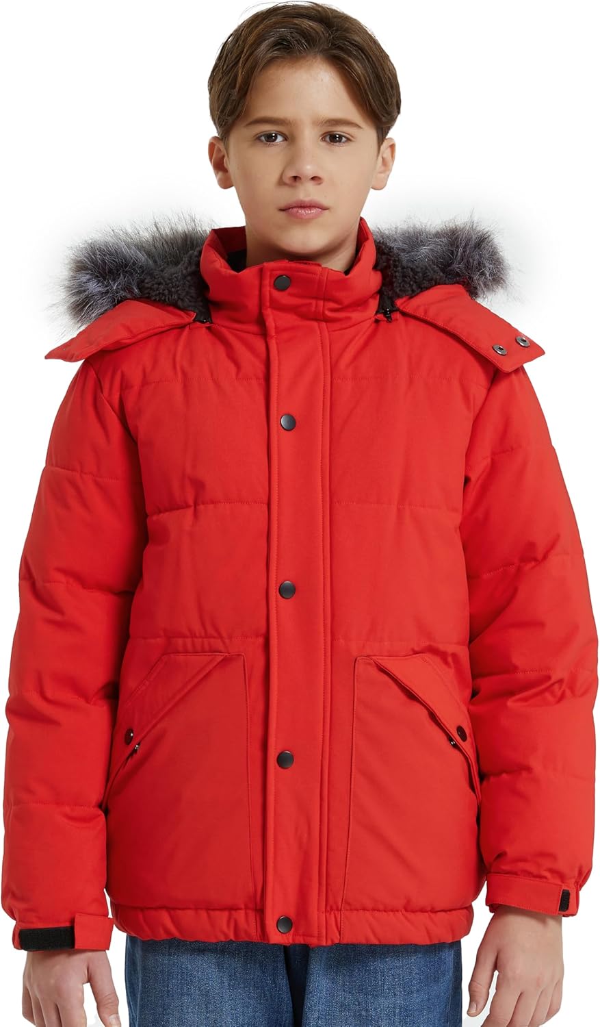 Wantdo Boy's Winter Coat Warm Puffer Jacket Waterproof Hooded Outerwear Jacket - Image 2