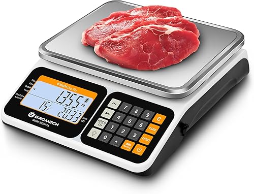 Báscula comercial de alimentos de 66 lb/30 kg, báscula de computación digital de alta precisión para marcas de agricultores, delicatessen, pantalla