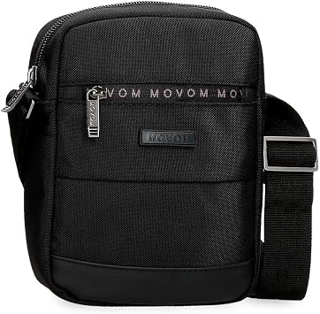 MOVOM Buster Reisekulturtasche, Umhangetaschen, aus Polyester mit Kunstlederdetails, mehrere Facher. Von Joumma Bags, Black/White, 17 cm W x 6 cm H x 22 cm L, Medium Crossbody Bag