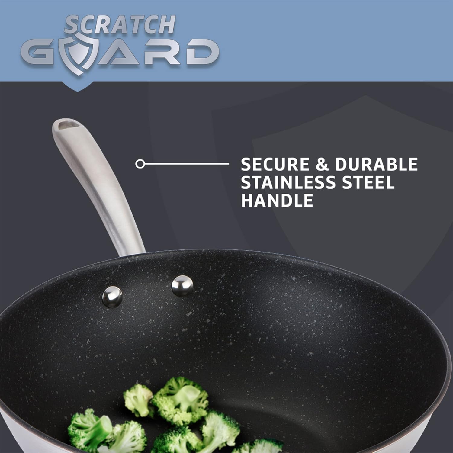 Prestige Scratch Guard Stainless Steel Saucepan Sets Non Stick with Lids - Saucepan Set of 3 with 16, 18 & 20cm, Scratch Resistant, Suitable for All Hobs, Oven & Dishwasher Safe Durable Cookware