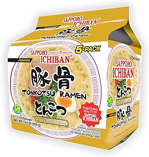 [SAPPORO ICHIBAN] Ramen Noodles, Tonkotsu Flavor, No. 1 Tasting Japanese Instant Noodles (3.7 Oz)