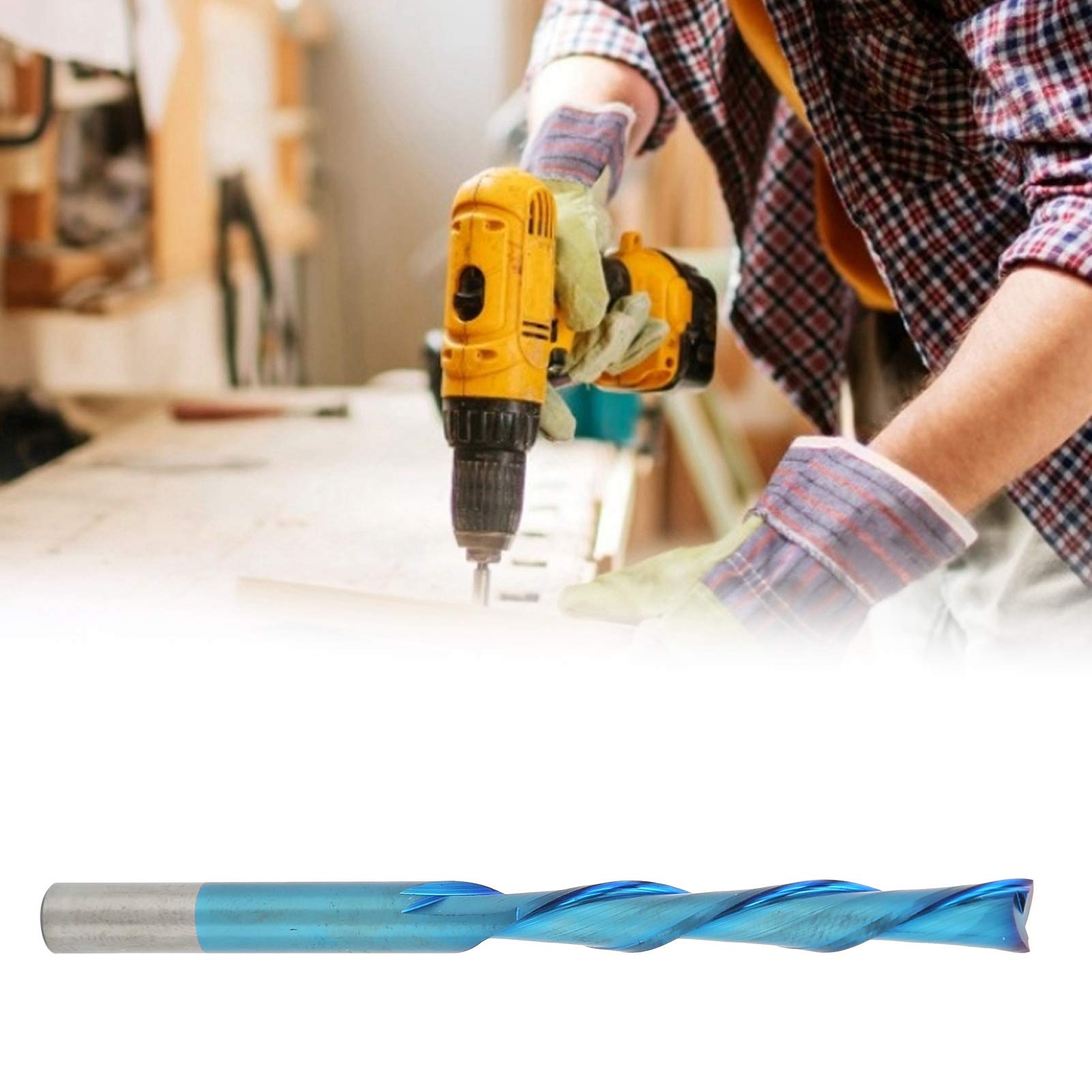 Oumefar Fresa de 2 Flautas de 6 Mm de Diámetro para Grabado 3D