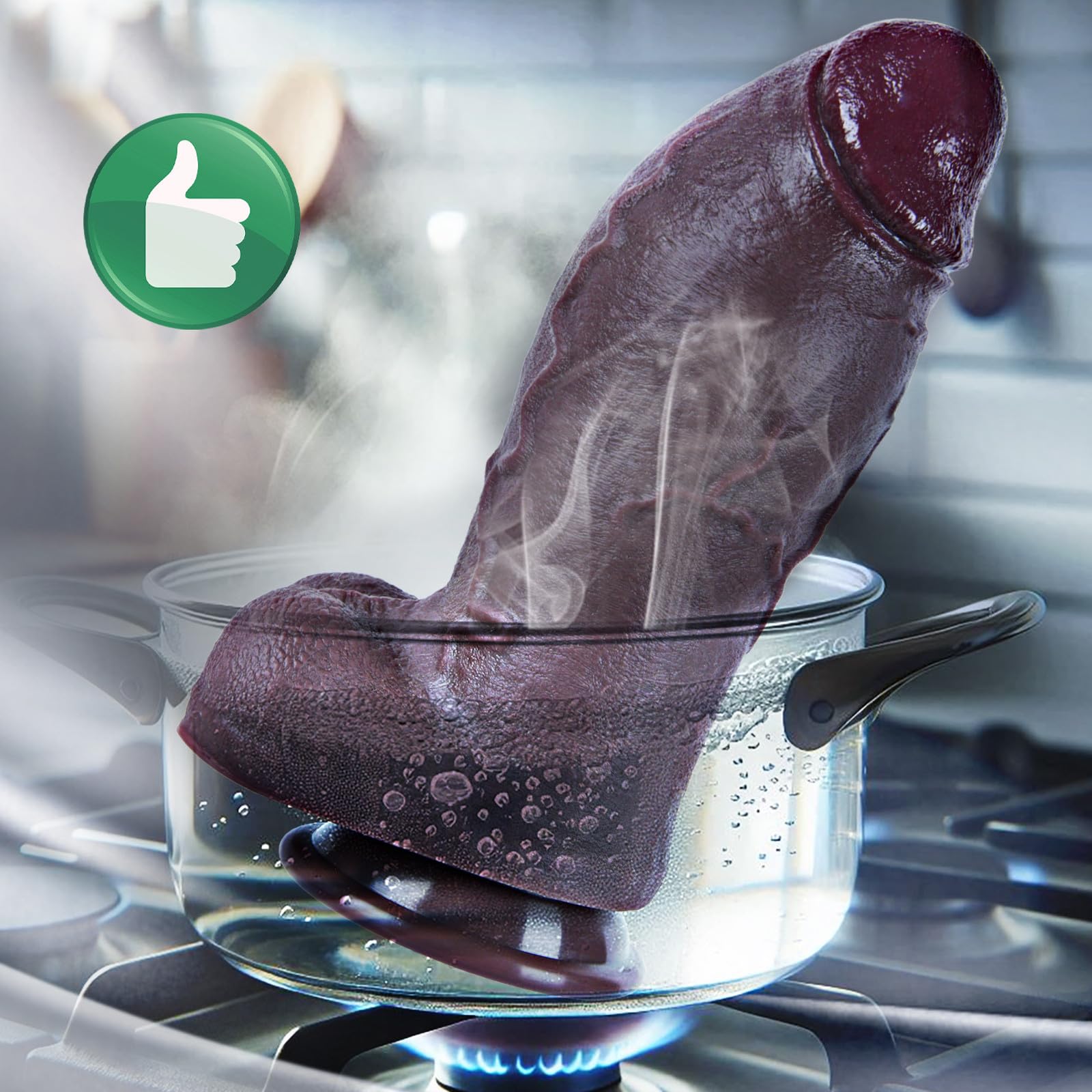 Dildo gigante in silicone a doppia densità da 26,7 cm, diametro 7,6 cm, extra spesso e realistico, con grande ventosa, giocattolo adulto XXXL, unisex, per stimolazione del punto G vaginale e uso anale