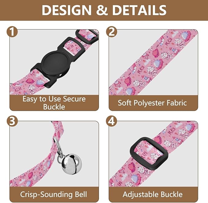 Collar para Gato y Perro Pequeño con Campana, Ajustable, 2 Paquetes miniatura 5