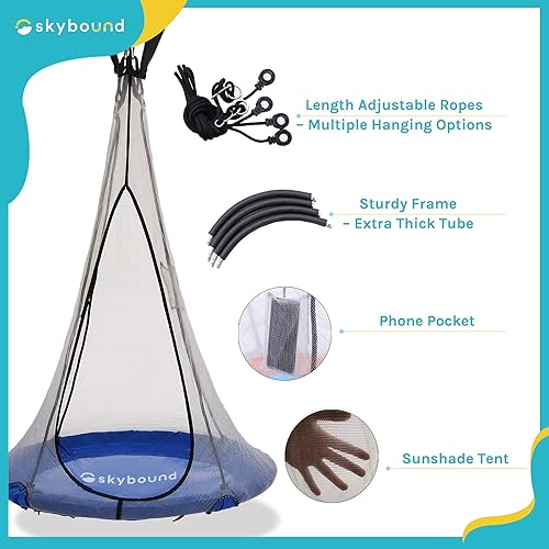 Miniatura 2 de SkyBound Columpio de árbol de 39 pulgadas, capacidad de peso de 700 libras, columpio al aire libre con correas para colgar, columpios de árbol