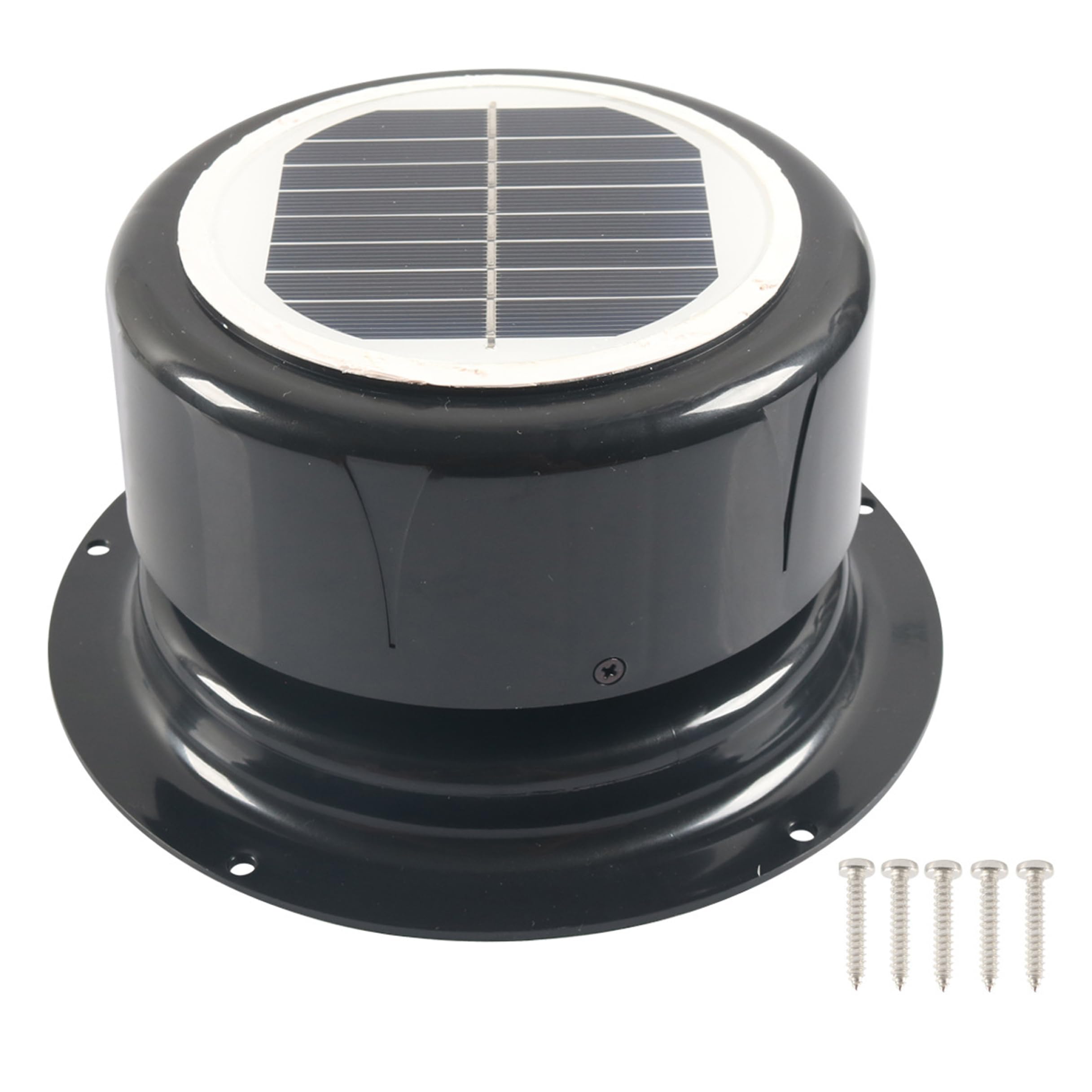 Solar Ventilation Fan Mushroom-Style, Solar Exhaust Fan for RV Marine and Shed, Black Energy-Efficient Ventilator