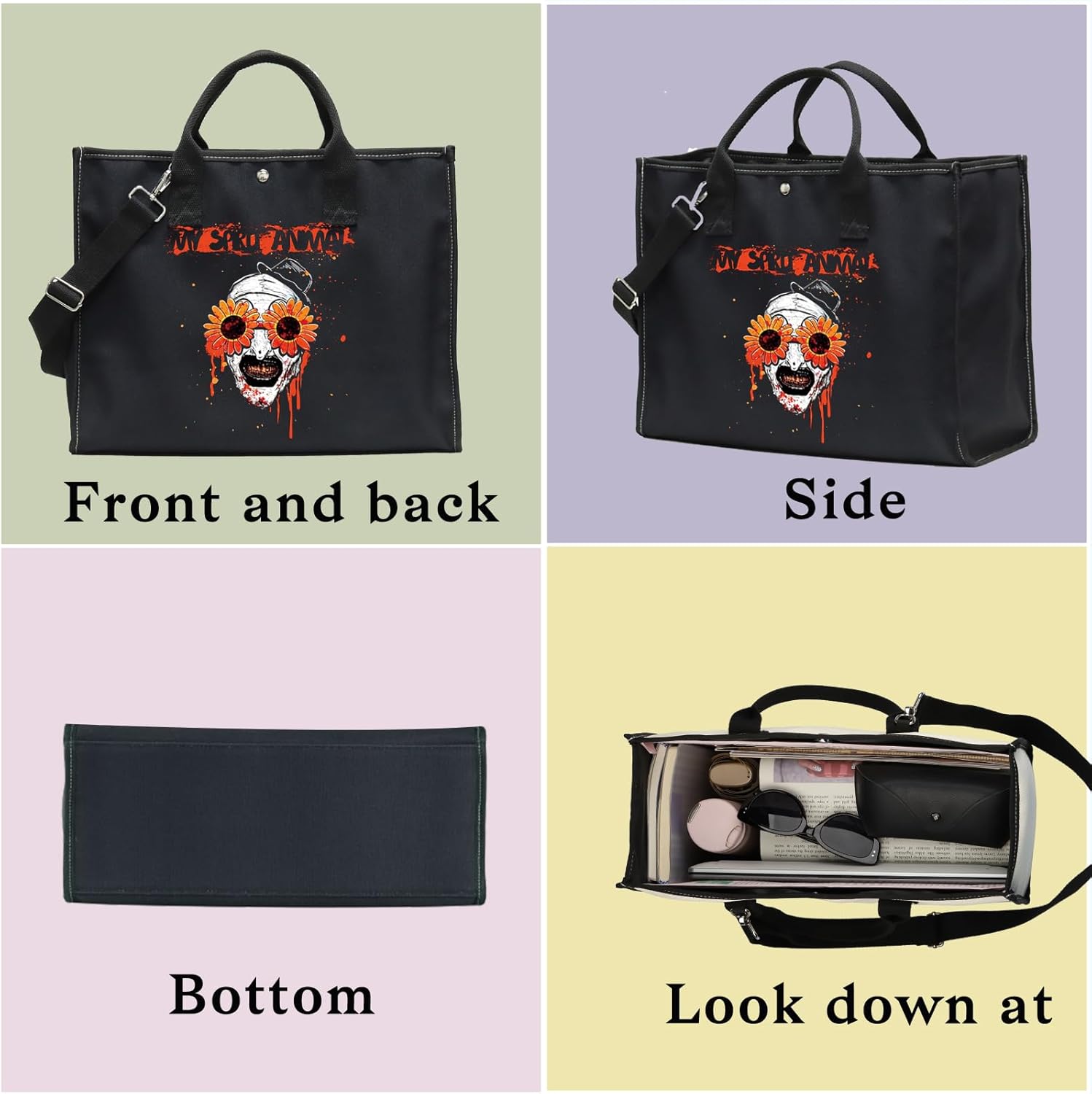 BWWKTOP Clown Movie Cosmetic Makeup Bag Movie Fans Gifts Horror Movie Zipper Pouch for Women Girls - Image 3
