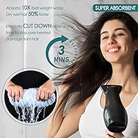 Vista 5 de Rellenos de calcetines para niñas, toalla de secado de pelo de microfibra con envoltura, toalla de pelo extra gruesa de 2 capas súper absorbente