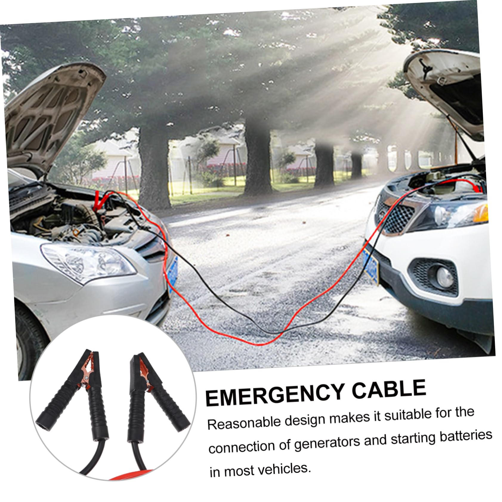 HEALLILY Câble Urgence Pour Voiture Câble De Démarrage Pince Crocodile Accessoire De Sécurité