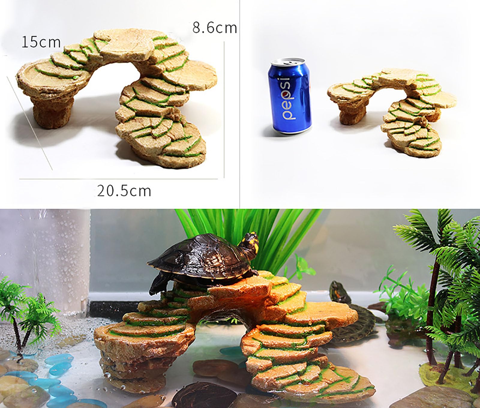Xinyanmy Turtle Basking Platform,Turtle Basking Climbing Platform Aquarium Fish Tank Ornament Reptile Climbing Ramp Decorations - Image 2