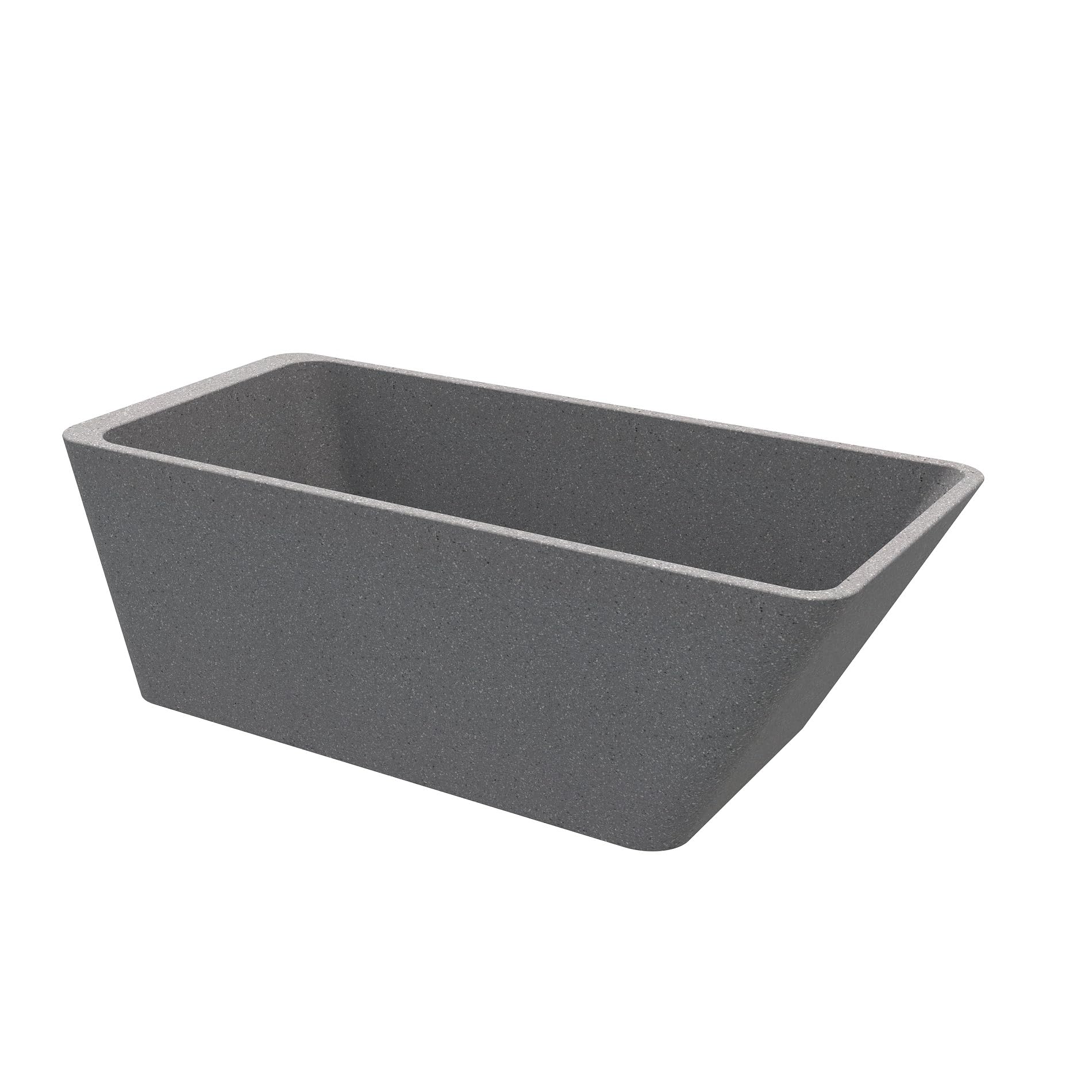 Vasche da bagno da esterno in cemento da 165 cm, autoportante, con superficie solida, moderna vasca in pietra terrazzo, vasca da bagno di lusso in stile spa per patio, giardino o bagno