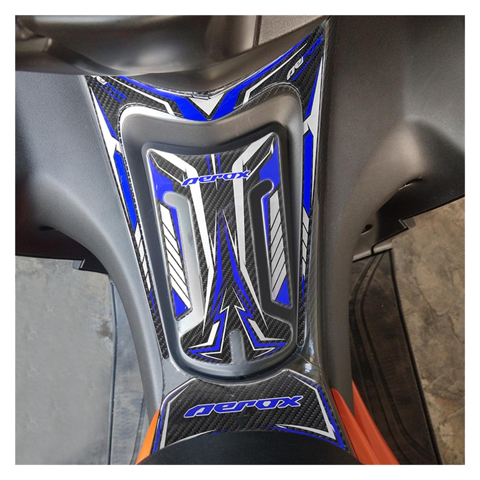 Dla YAMAHA NVX155 AEROX155 NVX 155 AEROX 155 Motocykl 5D Zbiornik Oleju Naklejka Wodoodporna Miękka Naklejka Samoprzylepna(White)