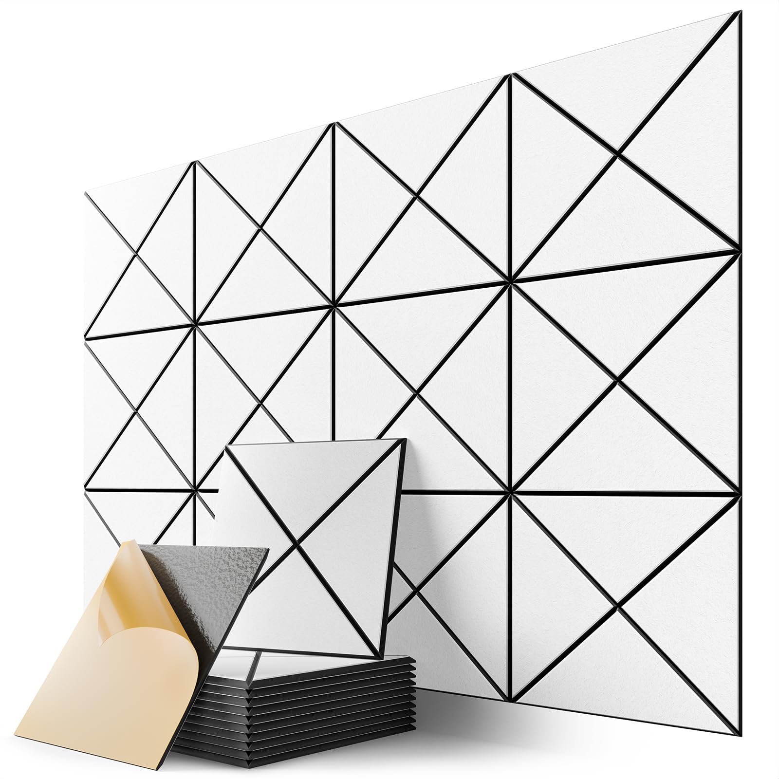 12 Pack Acoustic Panels, 12" x 12" x 0.4" X-Line Soundproof Wall Panels