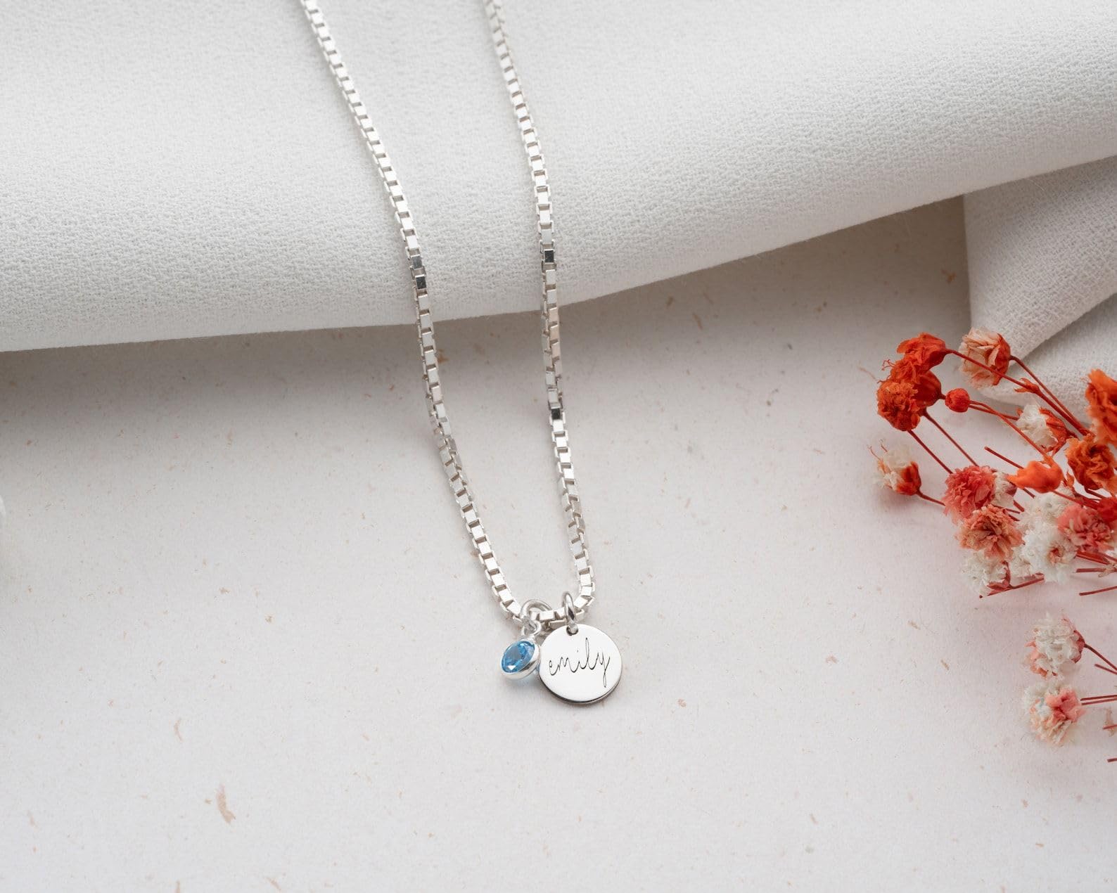 Su misura disco collana con pietra portafortuna personalizzato con nome per mamma Festa della Mamma Natale anniversario compleanno
